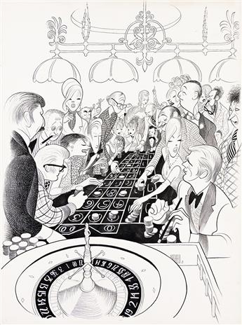 AL HIRSCHFELD (1903-2003) Roulette at the El San Juan Casino.                                                                                    